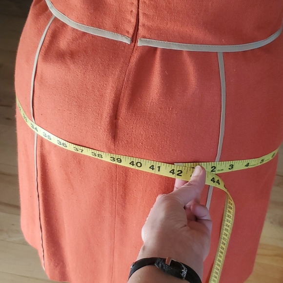 Badgley Mischka Orange silk sheath dress - Picture 5 of 10